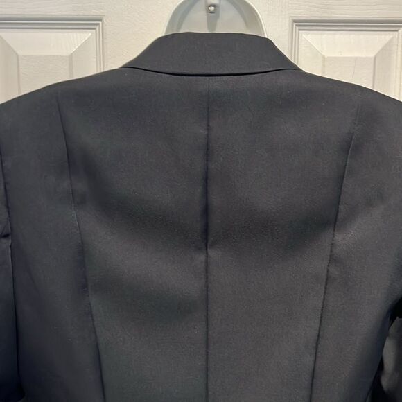 Calvin Klein Black‎ Lined Front Box Pleats Button Closure Blazer Size 8 - Picture 8 of 12